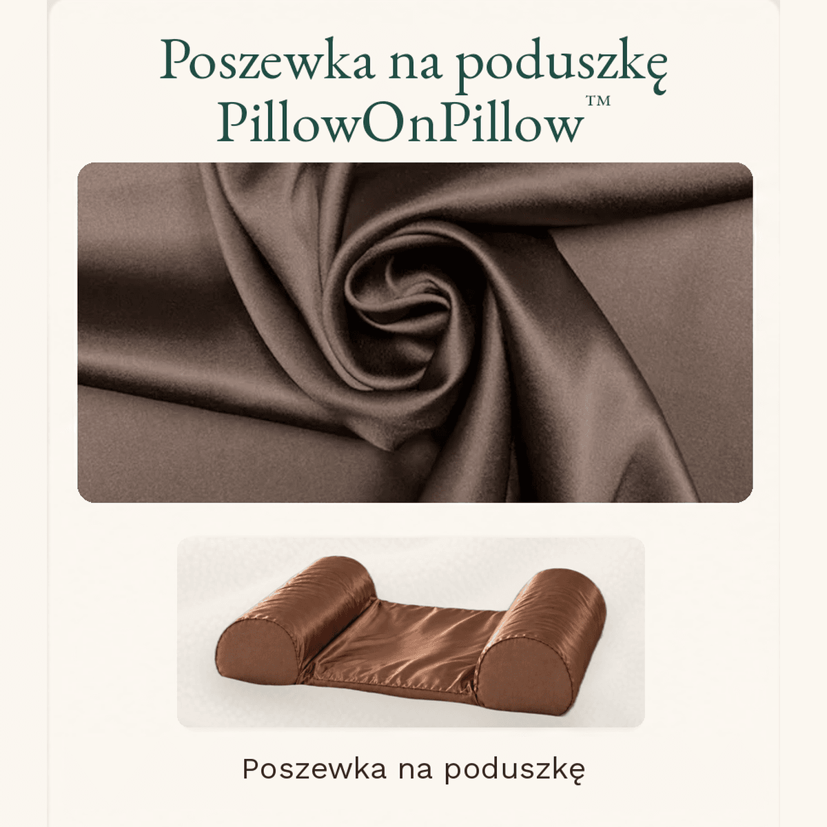 poszewka na poduszkę PillowOnPillow wspomagającą spanie na plecach