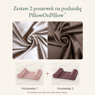 zestaw poszewek na poduszkę PillowOnPillow wspomagającą spanie na plecach