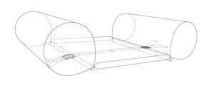 Rysunek techniczny konstrukcji poduszki PillowOnPillow
